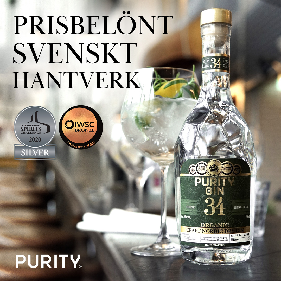 Purity Gin Craft Nordic Dry Organic Gin 700 ml Purity Gin Craft Nordic Dry Organic Gin 700 ml